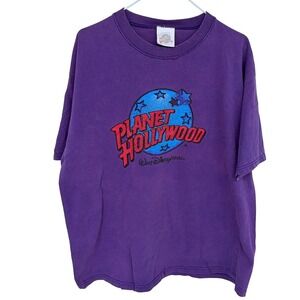 Vintage Purple Planet Hollywood T Shirt XL 1991 Cotton Vtg 90s Walt Disney World